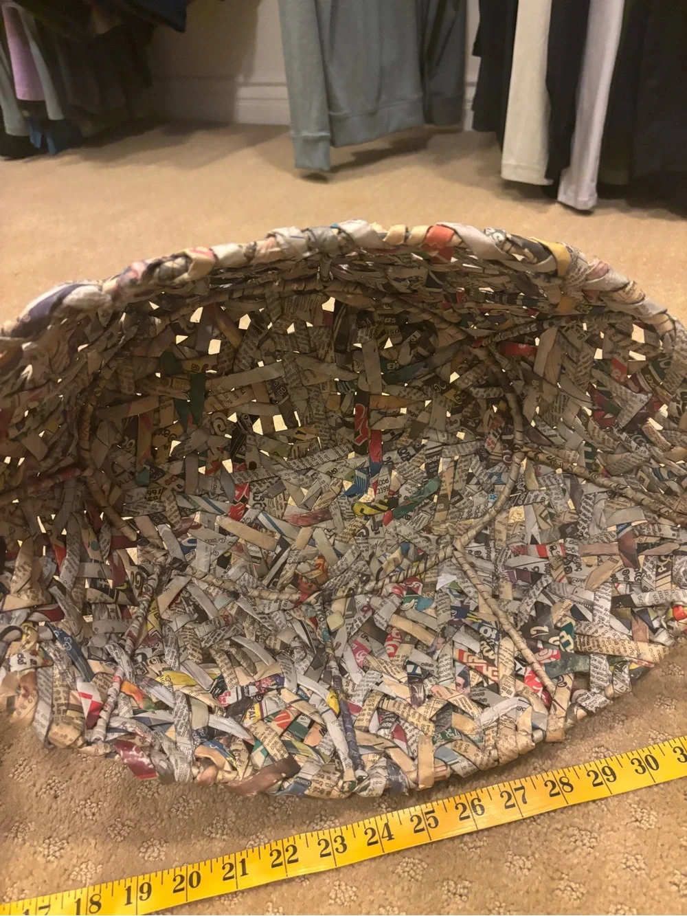 Handwoven recycled newspaper Multicolor Decorative Storage Baskets - Set of 2
